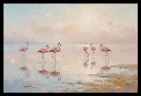 Desert Serenity With Flamingos