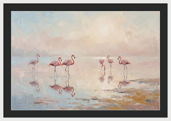 Desert Serenity With Flamingos