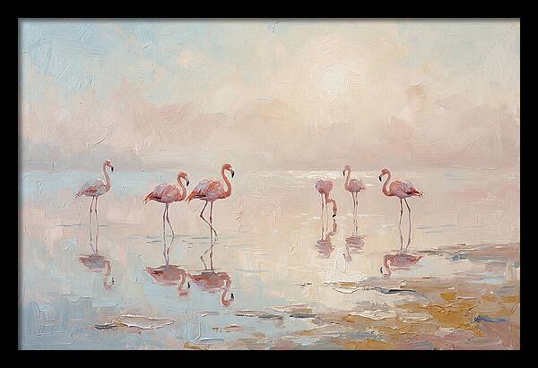 Desert Serenity With Flamingos