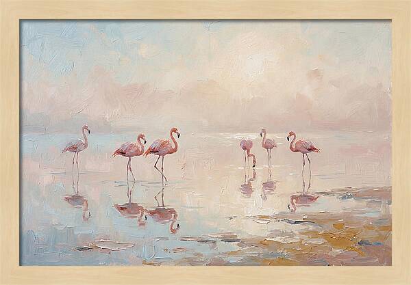 Desert Serenity With Flamingos