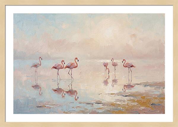 Desert Serenity With Flamingos