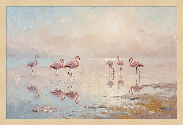 Desert Serenity With Flamingos