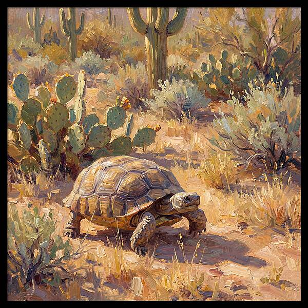 Desert Tortoise In Sunlight