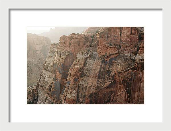 Desert Varnish Streaks On Red Canyon Wall
