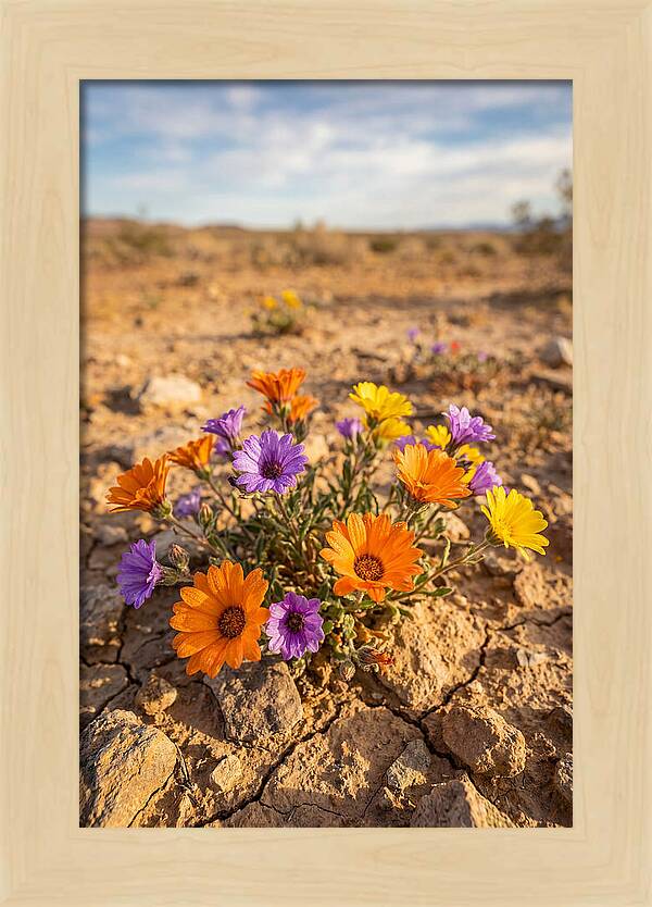 Desert Wildflowers Blooming Brightly