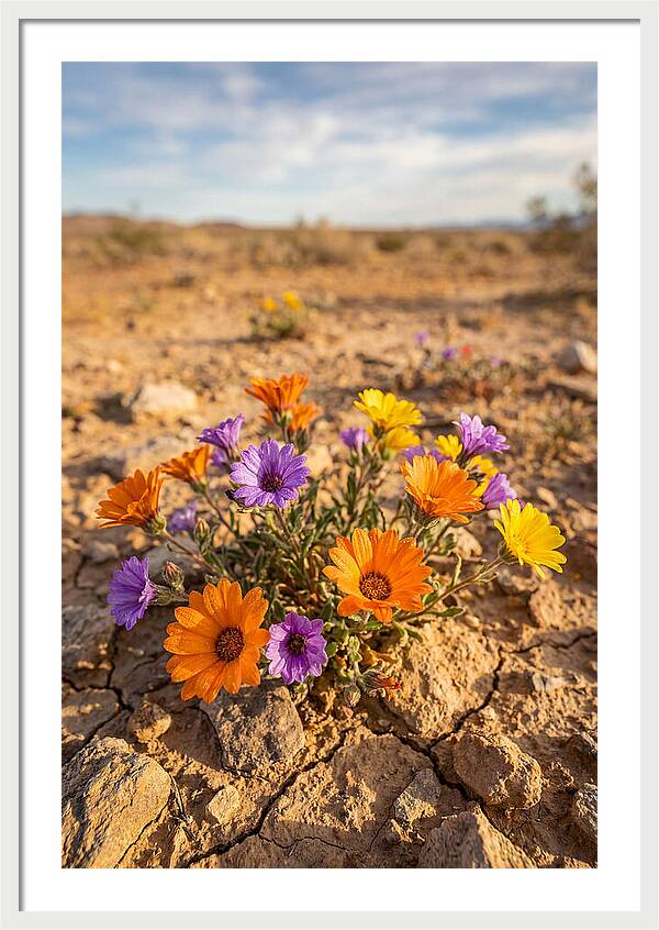 Desert Wildflowers Blooming Brightly