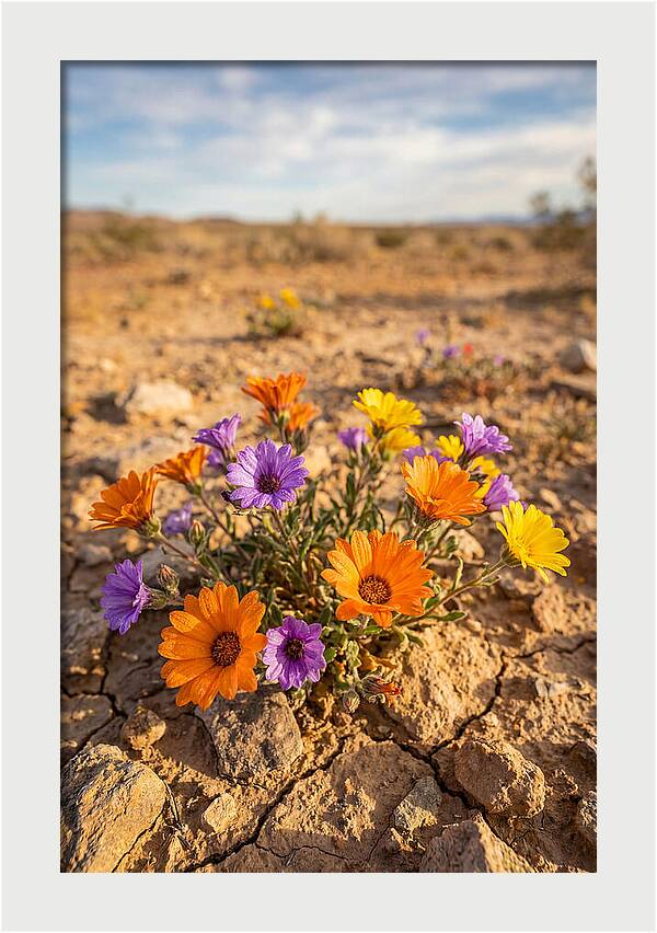 Desert Wildflowers Blooming Brightly