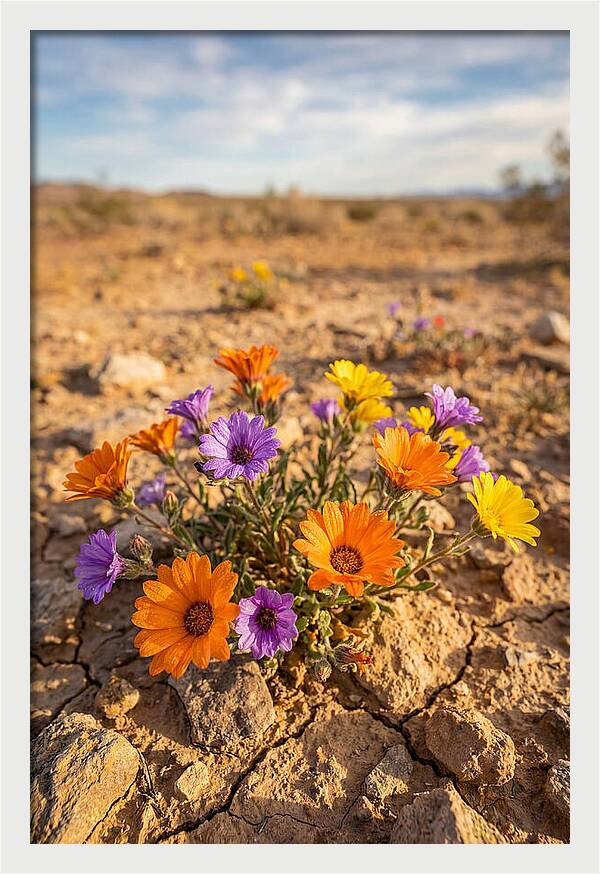 Desert Wildflowers Blooming Brightly