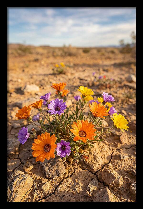 Desert Wildflowers Blooming Brightly