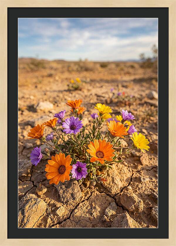 Desert Wildflowers Blooming Brightly