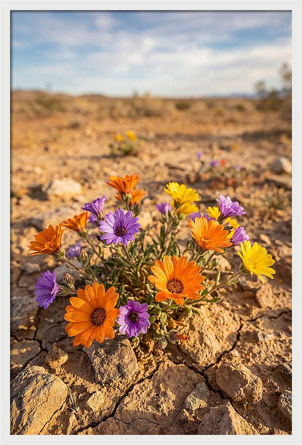 Desert Wildflowers Blooming Brightly