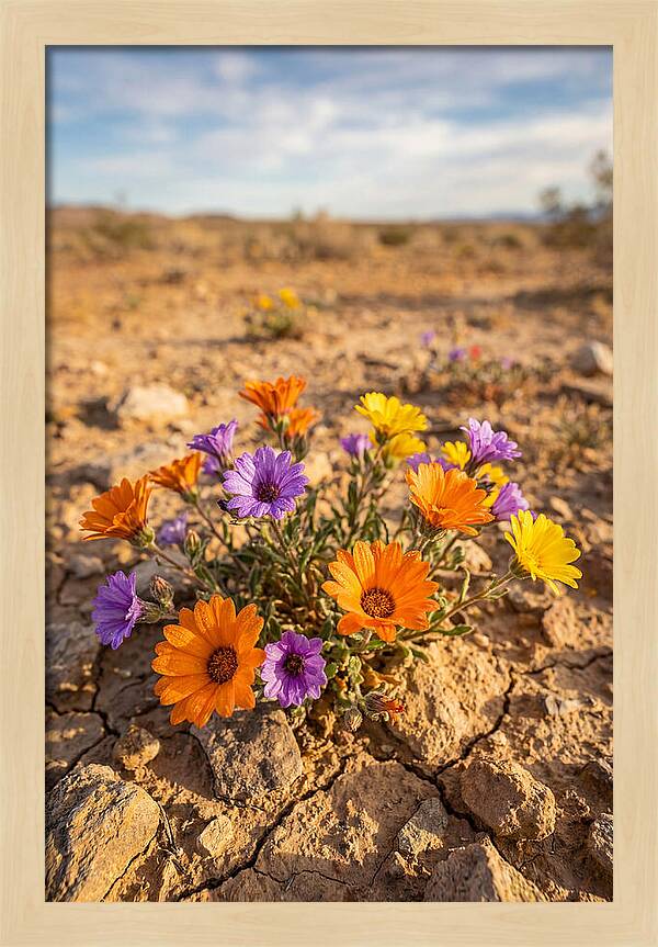 Desert Wildflowers Blooming Brightly