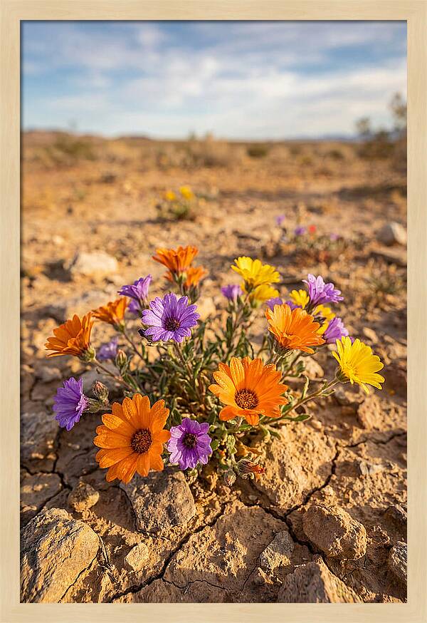 Desert Wildflowers Blooming Brightly