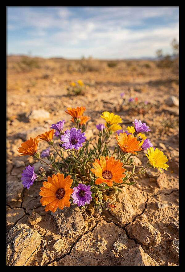 Desert Wildflowers Blooming Brightly