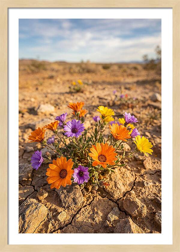 Desert Wildflowers Blooming Brightly