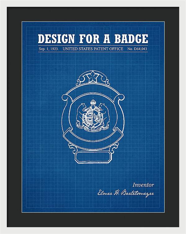 Design For A Badge Blueprint Patent Usd64043