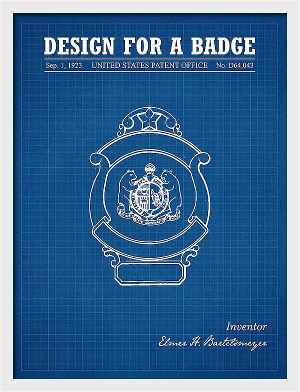 Design For A Badge Blueprint Patent Usd64043