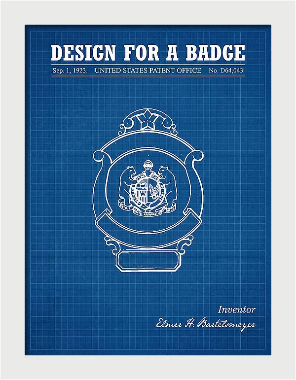 Design For A Badge Blueprint Patent Usd64043