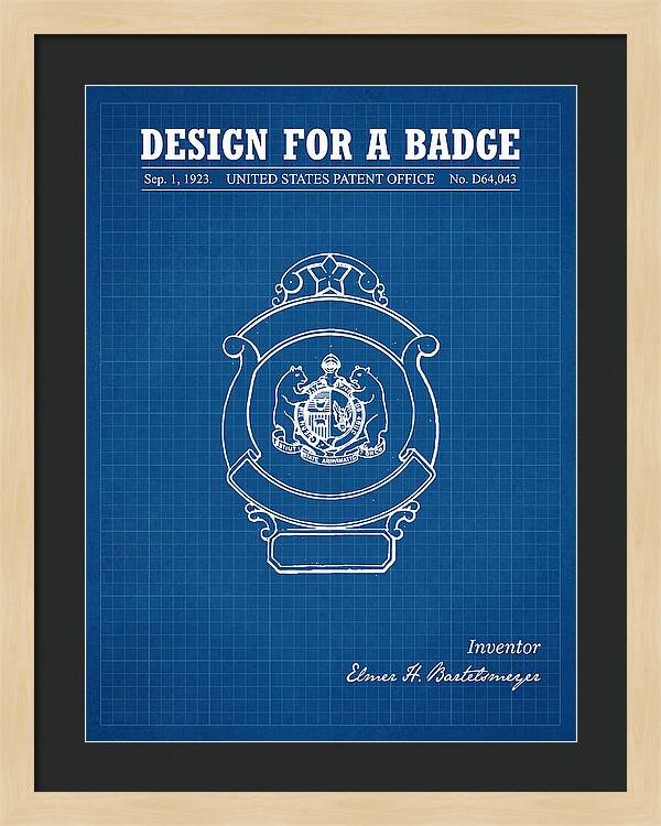 Design For A Badge Blueprint Patent Usd64043