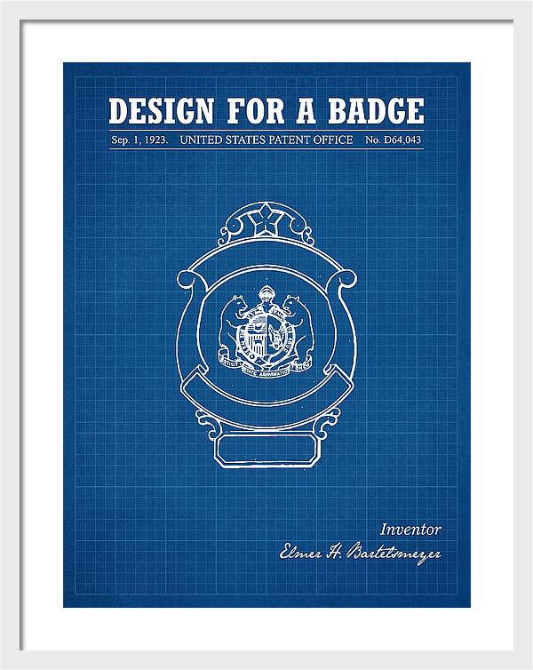 Design For A Badge Blueprint Patent Usd64043