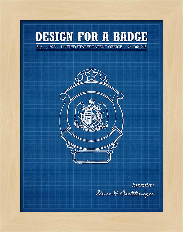 Design For A Badge Blueprint Patent Usd64043