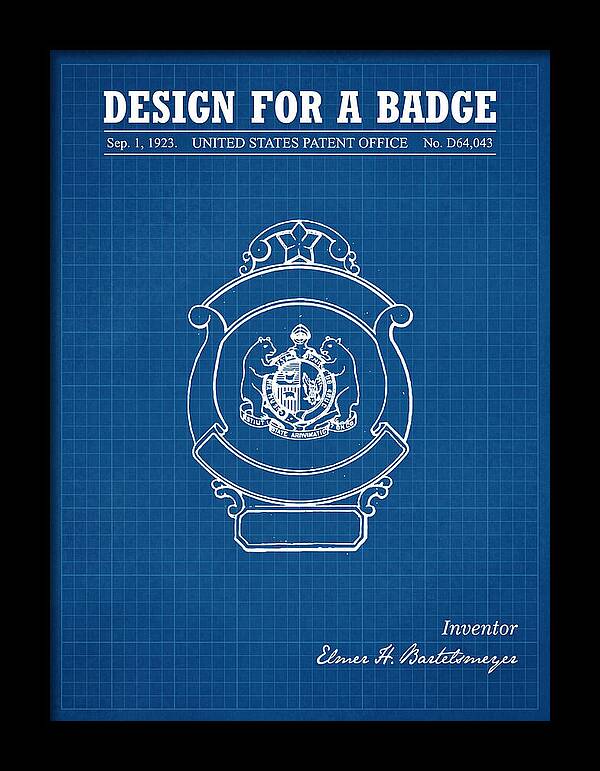 Design For A Badge Blueprint Patent Usd64043