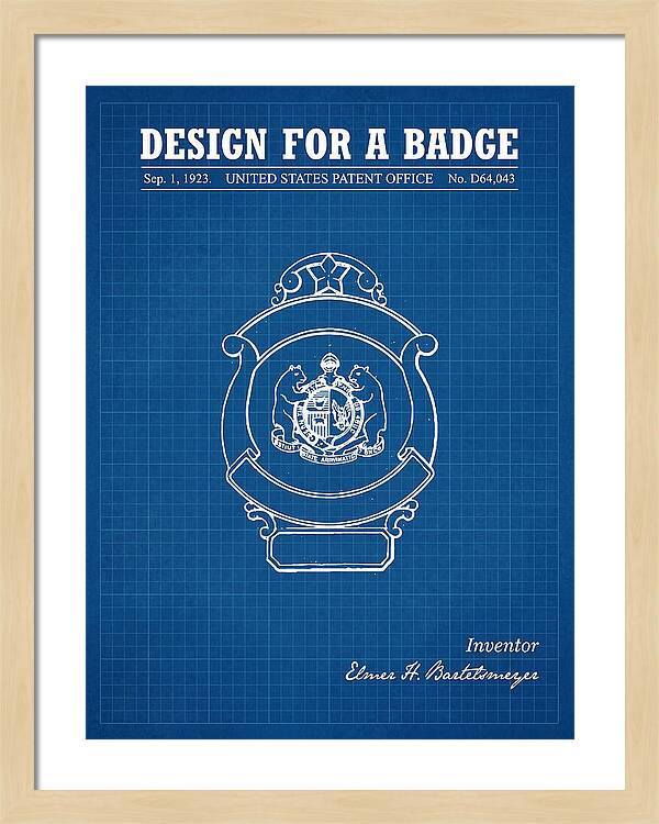 Design For A Badge Blueprint Patent Usd64043