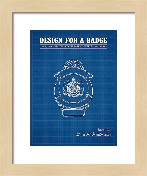 Design For A Badge Blueprint Patent Usd64043