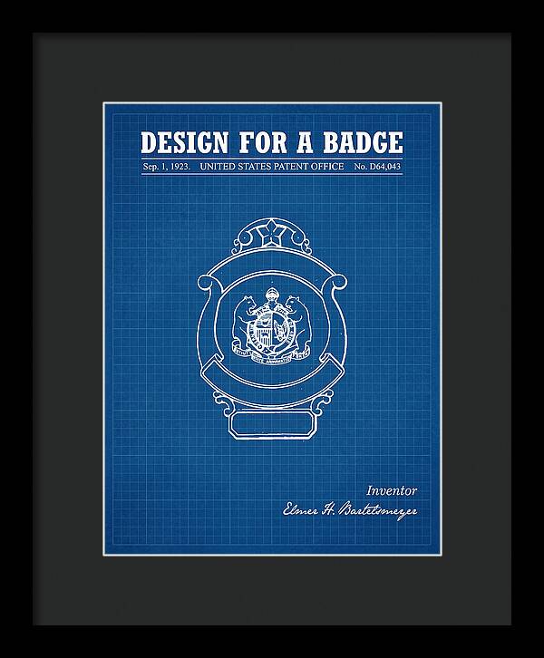 Design For A Badge Blueprint Patent Usd64043