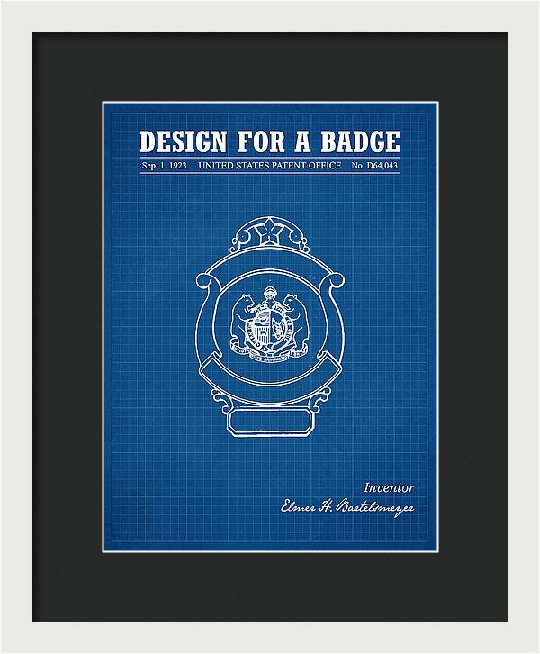 Design For A Badge Blueprint Patent Usd64043