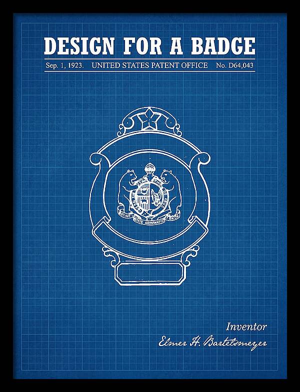 Design For A Badge Blueprint Patent Usd64043