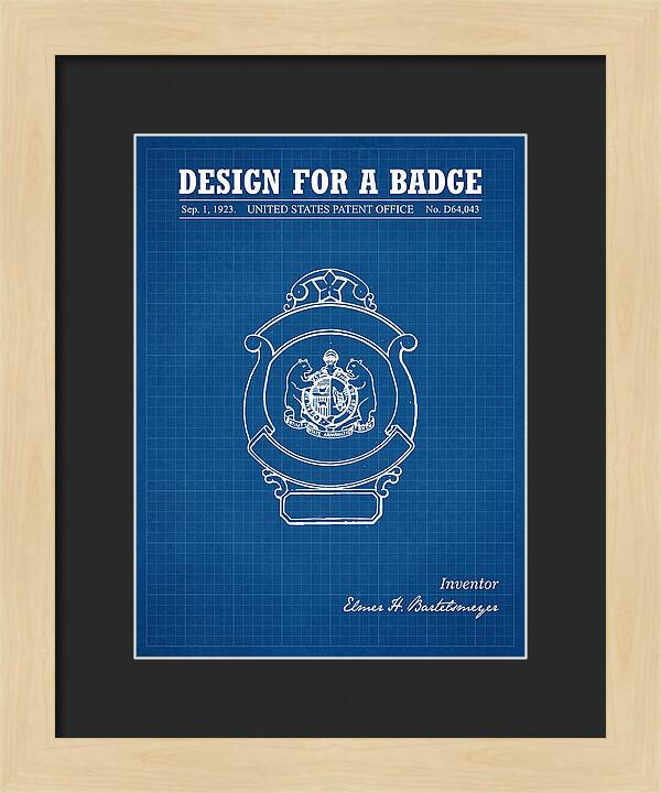 Design For A Badge Blueprint Patent Usd64043