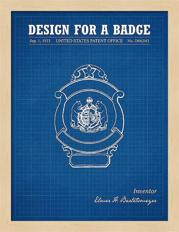 Design For A Badge Blueprint Patent Usd64043