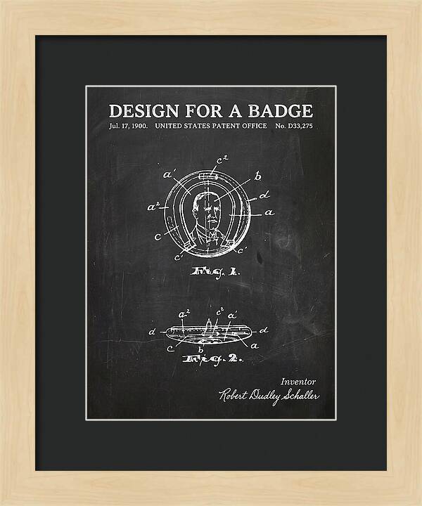 Design For A Badge Chalkboard Patent Usd33275