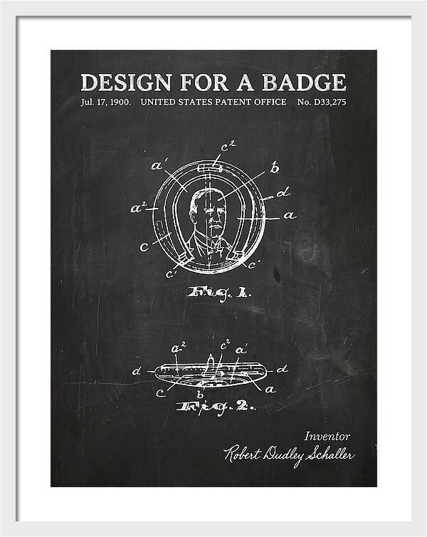 Design For A Badge Chalkboard Patent Usd33275