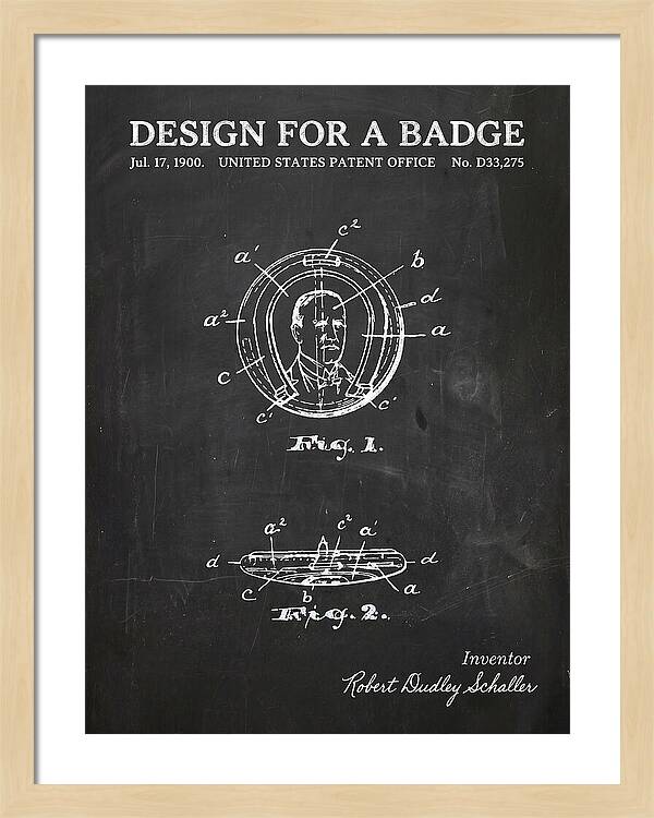 Design For A Badge Chalkboard Patent Usd33275