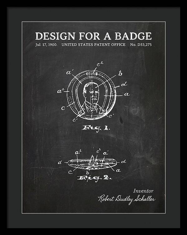 Design For A Badge Chalkboard Patent Usd33275
