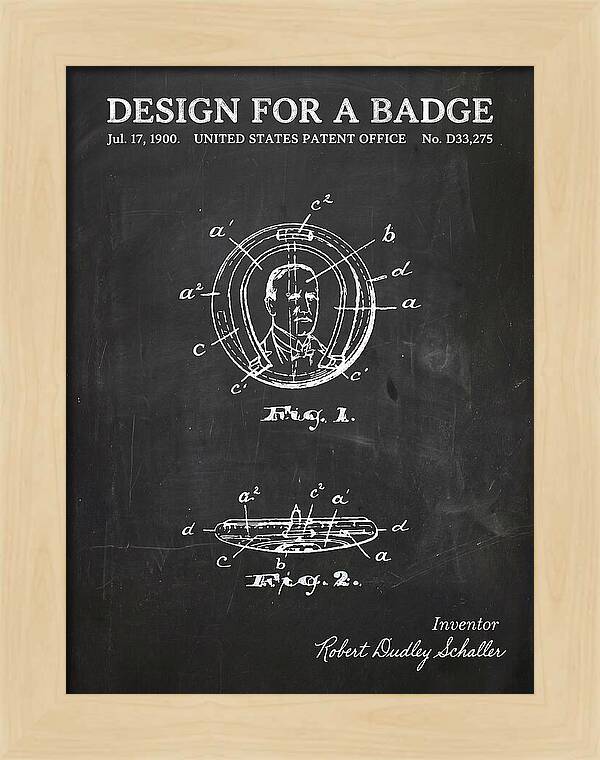 Design For A Badge Chalkboard Patent Usd33275