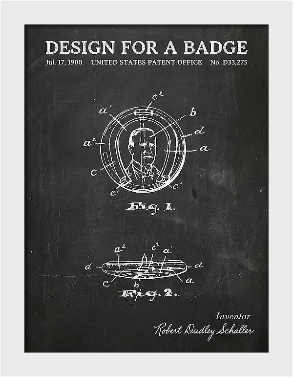 Design For A Badge Chalkboard Patent Usd33275