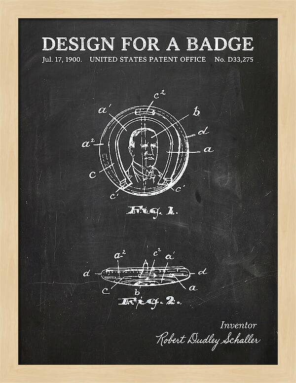 Design For A Badge Chalkboard Patent Usd33275