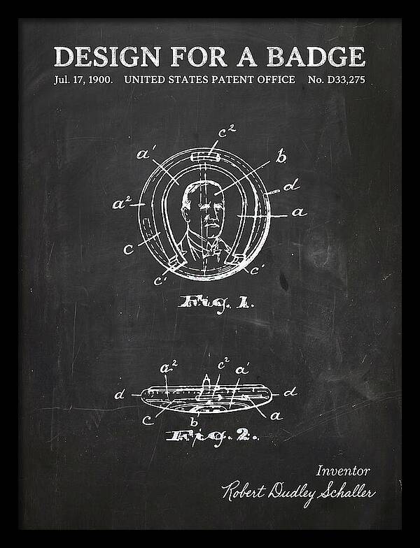 Design For A Badge Chalkboard Patent Usd33275