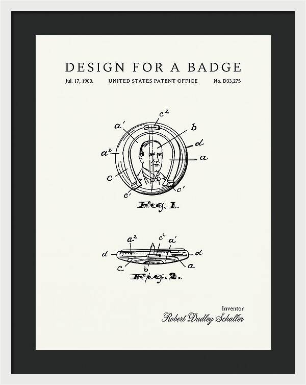 Design For A Badge Minimalist Patent Usd33275