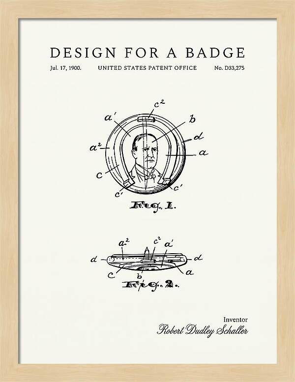 Design For A Badge Minimalist Patent Usd33275