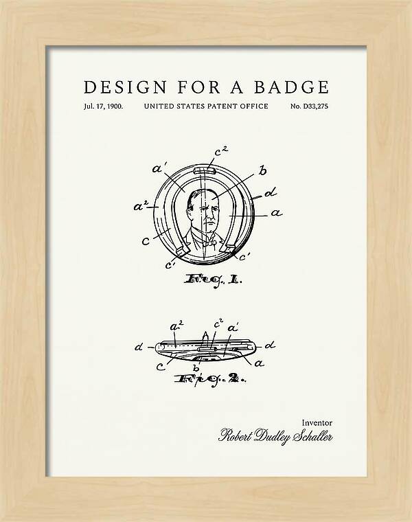 Design For A Badge Minimalist Patent Usd33275