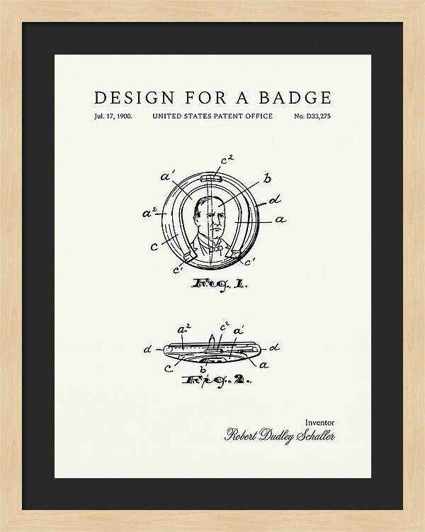 Design For A Badge Minimalist Patent Usd33275