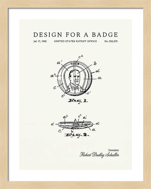 Design For A Badge Minimalist Patent Usd33275