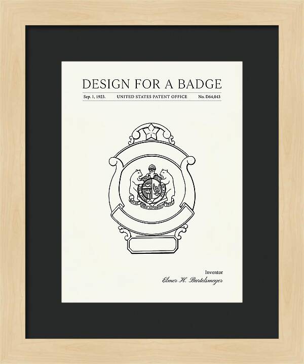 Design For A Badge Minimalist Patent Usd64043