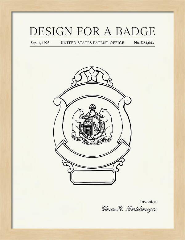Design For A Badge Minimalist Patent Usd64043