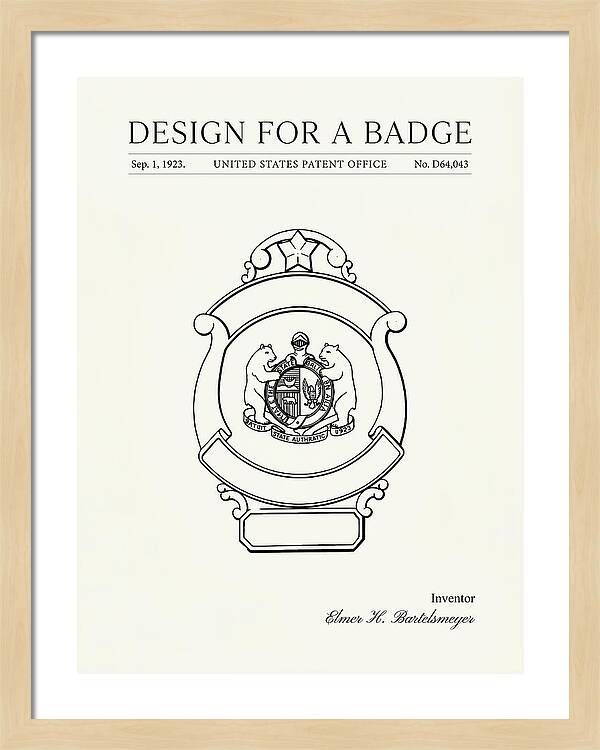 Design For A Badge Minimalist Patent Usd64043