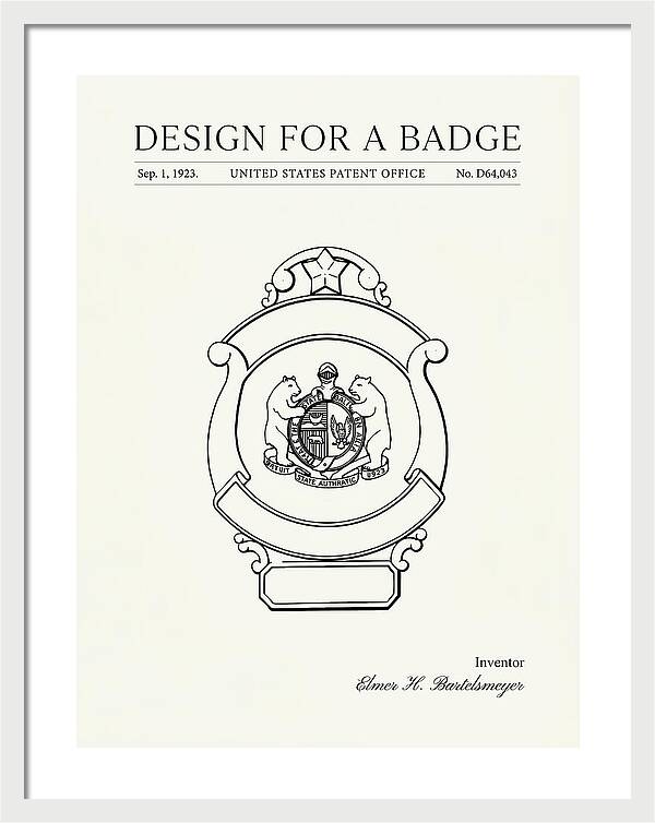 Design For A Badge Minimalist Patent Usd64043